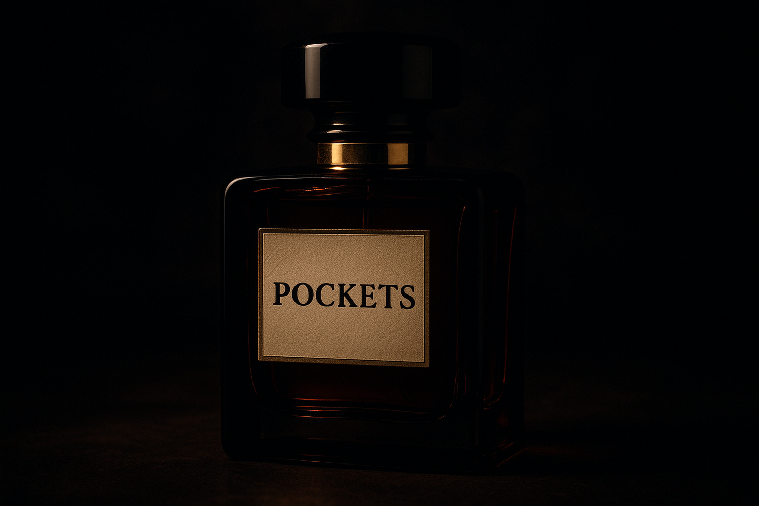 create a photo of one Pockets  perfume with darker 